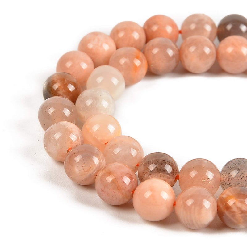 Nancybeads 45pcs 8mm Natural Mixedcolor Sunstone Gemstone Round Spacer Loose Stone Beads for Jewelry Making 15.5" 1 Strand (Mixedcolor Sunstone, 8mm 45Beads) - Image 1